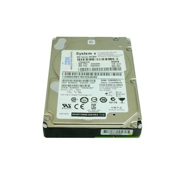 00AD055 IBM 300GB 10000RPM SAS 6GB/s 2.5-inch Non Hot Swapable Hard Disk Drive