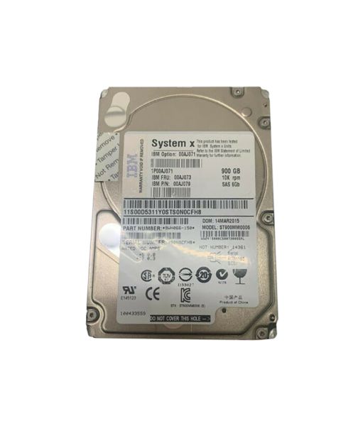 00AJ073 IBM 900GB 10000RPM SAS 6Gb/s Hot-Swappable 2.5-inch Hard Drive