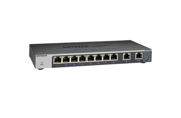 GS110MX Netgear GS110MX 8 x RJ-45 Ports 10/100/1000Base-T + 2 x Multi-Gigabit Ports Layer 3 Managed Gigabit Ethernet Network Switch