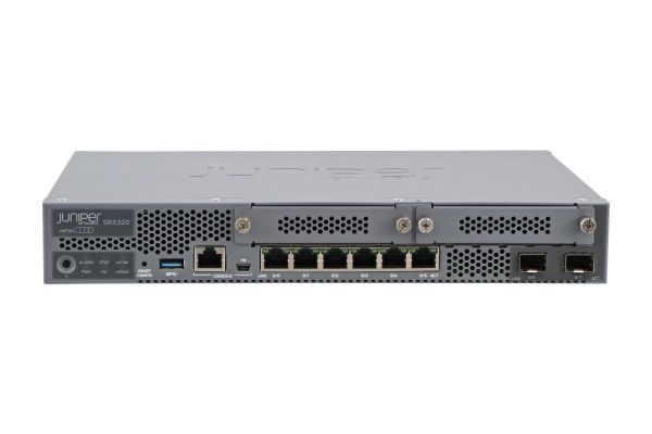 SRX320-POE-TAA Juniper SRX320 6 x GE PoE+ Ports + 2 x SFP + 2 x MPIM Slots 4GB RAM, 8G Flash Front to back airflow Security Appliance Firewall